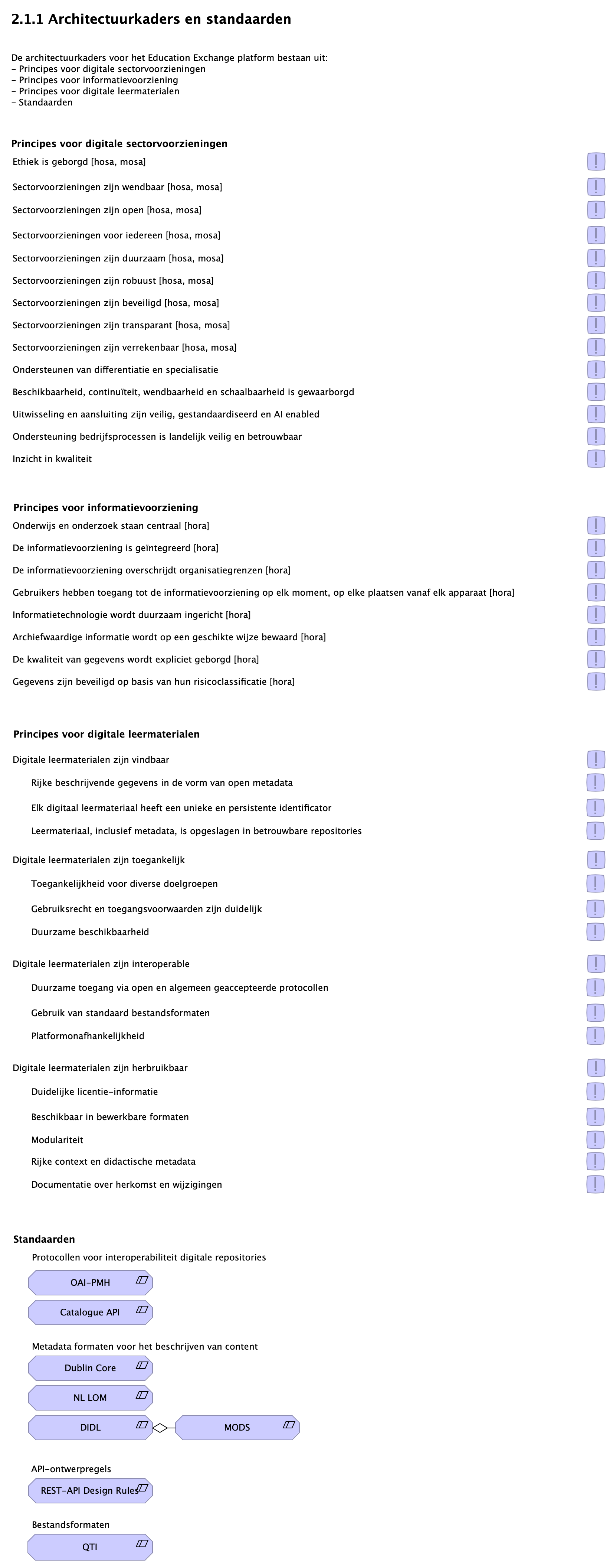 2.1.1 Architectuurkaders en standaarden