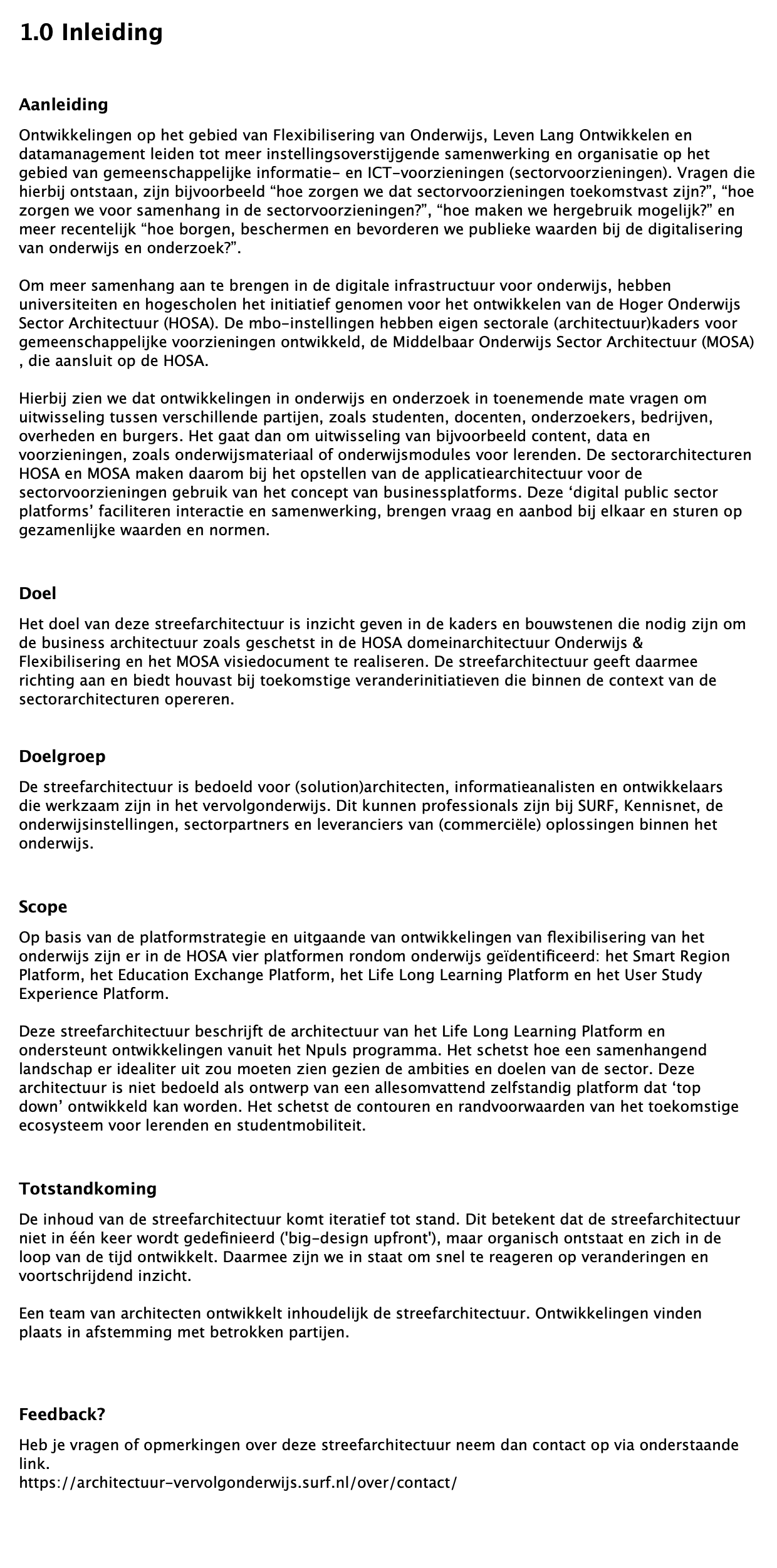 1.0 Inleiding